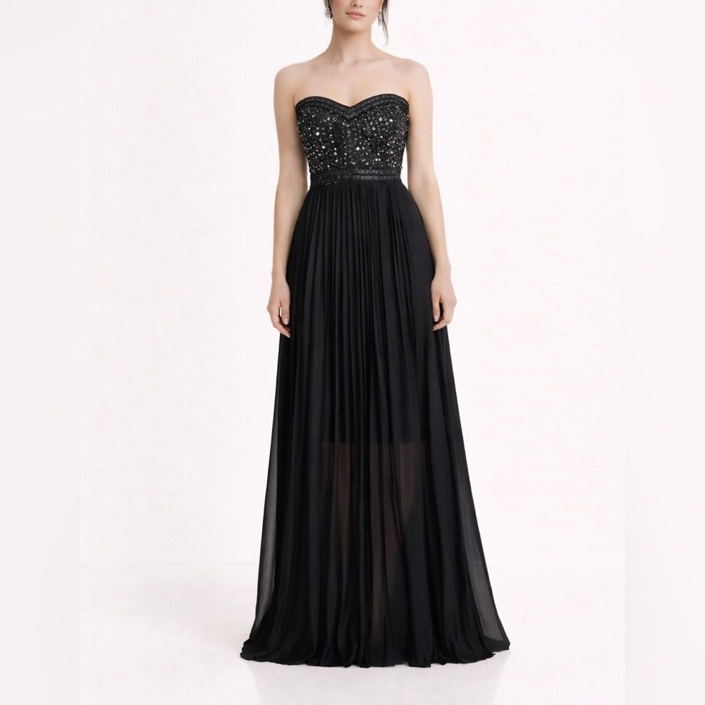 Alice and Olivia Black Label Strapless Embellished Gown Women’s 6 Formal Prom